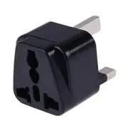 2Pcs Portable Universal Socket to UK Plug Power Adapter Travel Charger (Black)