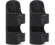 2pcs- (Black)The Medium Code Finger Splint, Adjustable Finger Orthosis Protective Support Sleeve Prevent Finger Injury During Sports, for Finger Injur