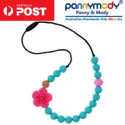 Chewable Children Jewellery Sensory Chew Necklace Silicone Autism ADHD Turquoise