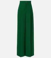 [Max Mara] Max Mara Laccato high-rise cady wide-leg pants UK 8 green