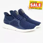 Crosshatch Stonerock MVE Mens Mesh Everyday Trainers Smart Casual Sneakers Navy