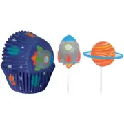 Blast Off Birthday Cupcake Cups & Picks