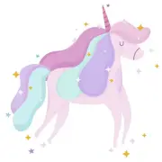 Adhesive Rainbow Haired Unicorn Multicolored Animal Design Vinyl Home Wall Decal