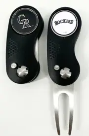 GOLF SWITCHBLADE Colorado Rockies DIVOT REPAIR TOOL + Ballmarker Black