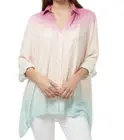NWT Vintage America Medium Roseate Ombre Sidetail Button-Up Top Pink Mint