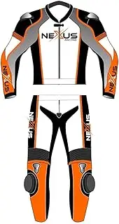 Motorbike Leather Racing Suit Full Body Protection Motorcycle Cow Hide Leather 2-Pieces Racing Suit For Professional Bikers