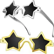 Abaodam 2Pairs Pentagram Sunglasses Fun Novelty Eyewear for Parties Family Gatherings and Photo Booth Props Stylish Design for All Ages