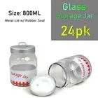 24x Glass Jar 800ml Rubber Seal Lid Kitchen Food Storage Container Jars Canister