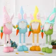 Plush Easter Bunny Gnome Holding Easter Carrot with Extendable Legs