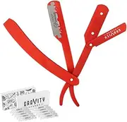 Professional Straight Razor - Minimal Exposure Straight Razor Kit with 10 Derby Premium Blades.5mm Exposed (Old Testament)