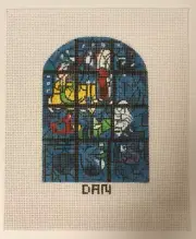 Handpainted Needlepoint Canvas Stained Glass Window Chagall DAN