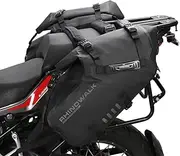 Rhinowalk SANRUI Motorcycle Saddle Bag Waterproof Anti-Vibration Expandable Motorbike Panniers Double Side Bags 28L (14L*2) for Sport Bike and Motorcyle Storage Rear Seat Tail Bag Black,1 Pair
