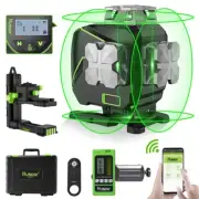 16 Lines Self Leveling Laser Level 4x360° Cross Line Laser with Receiver -LCD...