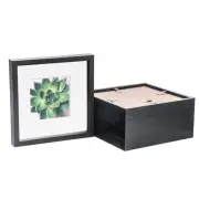 5x Black 10" x 10" 3D Box Photo Frames White 6" x 6" Mount Craft Shadow Picture