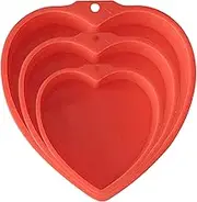Heart Shaped Cake Tin Love Heart Cake Pans 3PCS Silicone Cake Mould 4/6/8'' Heart Silicone Molds Non-Stick Heart Cake Pans Easy Release Silicone Baking Pan for Brownie Cheese Mousse Red