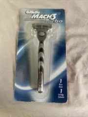 New Old Stock 2001 Gillette Mach 3 Turbo Metal Razor Blade W/Refill Cartridge