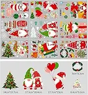 YC-GREHUN 9 Christmas Window Stickers Christmas Window Decorations Christmas Tree Snowman Reindeer Snowflakes Santa Window Decorations for Christmas Window Decorations Christmas Party