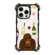 iPhone 16 Pro Bounce Case MagSafe Compatible Toy Poodle brown wine champagne cocktails bubbly cute cell phone clear case dog breeds