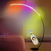 LED Arc Floor Lamp, Dimmable Arc Light, 25 W, Modern Minimalist Standing Piano Lamp, Remote Control Floor Lamp, Arch Lamp, Reading Lamp for Sofa, Office, Livin