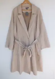 New Autograph Jacket 22 Womens Beige Faux Suede Belt Pockets Collar