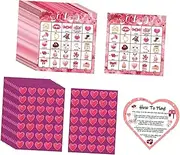 Ｓｉｍｈｏａ Valentine’S Day Bingo Game Cards Family Entertainment Activities,Fun,Party Supplies,Crafts for Classroom Home Activities