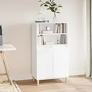 Highboard High Gloss White 60x36x110 cm Engineered Wood,Buffets & Sideboards 30KG-821222