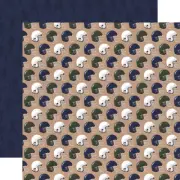 2 Sheets of Echo Park Paper FOOTBALL 12x12 Cardstock - Helmets