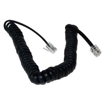 6ft Telephone Handset Receiver Cord Phone Curly Coil Cable 4P4C RJ22 - Black
