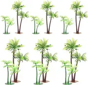 GANAZONO 12pcs Artificial Coconuts Tree Model for Cake Decoration Miniature Scenery Plants for Fish Tank Potted Decor Stylish Layout Props for Romantic Occasions