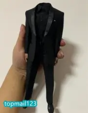 1:6 Black Suit Shirt Pants Clothes Set For 12" Male HT Joint Action Figure Body