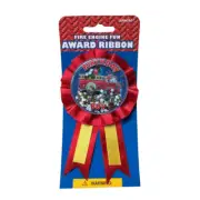 Fire Engine Party Supplies Birthday Boy Award Ribbon (1 Piece)
