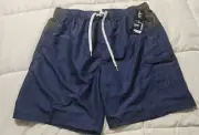 NWT SPEEDO Blue & Gray Block the Burn UV 50+ Men XXL Marina Volley 20" TRUNKS