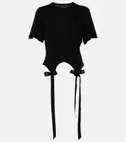[Simone Rocha] Simone Rocha Bow-detail cotton jersey T-shirt AU 8 black