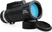 [SVBONY] SV42 8x42 Monocular for Adults, Compact Monocular Built-in Compass Rangefinder, FMC Waterproof Fogproof, Telescope for Bird Watching