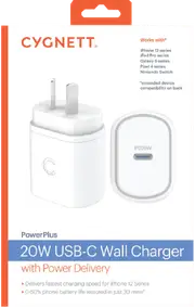 Cygnett 20W USB-C PD Wall Charger (White)