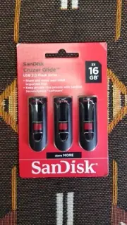 Western Digital Technology SanDisk 3 Pack Cruzer Glide USB 2.0 Flash Drive 16GB