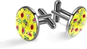 [Generic] Men's Cufflinks, Pineapple Cocktail Watermelon Banana Cuff Links for Men, Classic Cufflinks Black for Suit Shirt Wedding Business Birthday Jewelry Gift