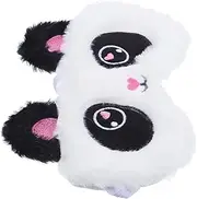 HAMPPLIES 1Pc Plush Panda Eye Mask for Comfortable Blindfold for Travel and Home Elastic Design Blocks Eye Fatigue