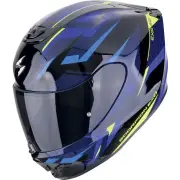 EXO-391 Aaxo Black Blue Yellow Full Face Helmet