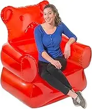 VAT19 The Gummy Bear Chair, Gummy Bear Inflatable Chair, PVC, Red, Eclectic Style, Chair for Relaxing, Decor, Gaming