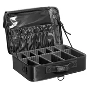 Makeup Train Case Large Storage 3 Tiers, Convenient Carry With Handle, Strap, Professional Waterproof Oxford Makeup Storage Organizer Box, Heavy Duty Make Up Carrier,