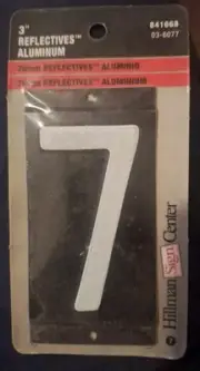 The Hillman Group 841668 3-Inch Aluminum Reflective Mailbox Number 7
