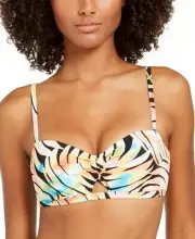 Sundazed Womens Paradise Palm Printed Becky Bra Sized Bikini Top 36 C