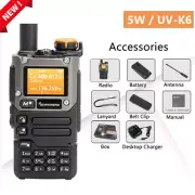 NEW Quansheng UV-K6 VHF/UHF Dual-Band Ham FM 5W Two Way Radio Walkie Talkie