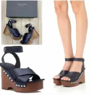 NIB $475 Rag & Bone Hester Navy Blue Platform Wedge Sandal Size: 35 (US 5)