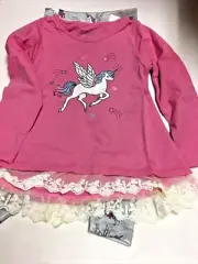 CAPELLI NY 2 pc Unicorn outfit colorful NWT, lace bottom top & stretchy pants