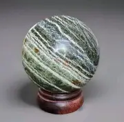 Large Crystal Green Striped Zebra Jasper Sphere 3.125" - USA