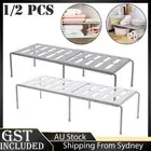 1/2xAdjustable Cupboard Storage Shelf Organiser Holder Pantry Stand Rack Kitchen