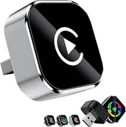 Relativelk Carplay, Wireless Carplay Adapter, Plug Play 2-in-1 Adapter with 2.4/5GHz, Wide Compatibility with 800+ Car Models (Sliver)