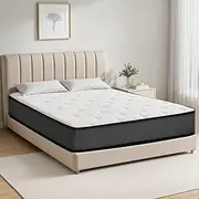 [Ufurniture] Queen Size Mattress, 22cm Memory Foam Mattress for Pressure Relief & Comfort Sleep & Motion Isolation, Knitted Breathable Cover, Medium Firm Dark Grey